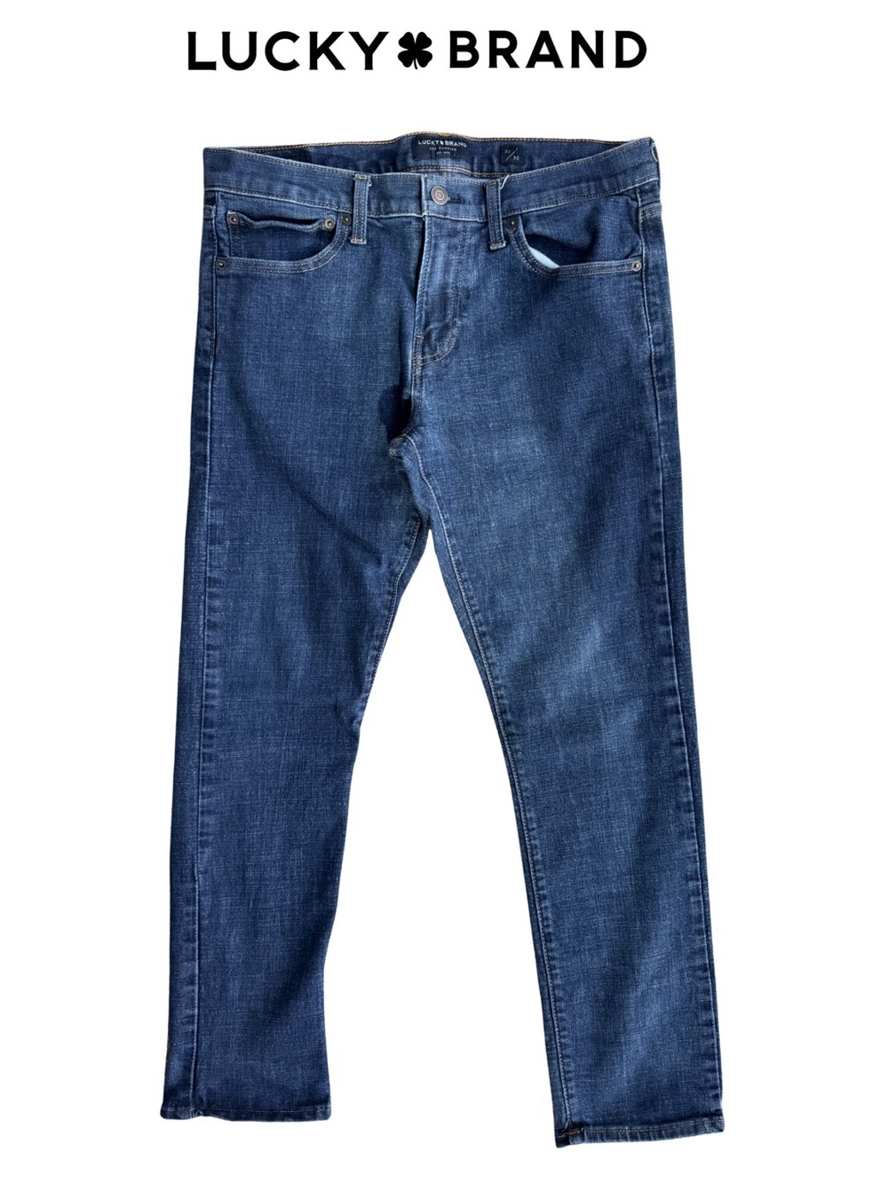 Lucky Brand Men's 110 Slim Dark Blue Indigo Stretch Denim Jeans 32 30 EUC cotton - Picture 2 of 7